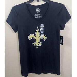NWT ‘47 New Orleans Saints Women’s Short Sleeve T-Shirt Black Size Small